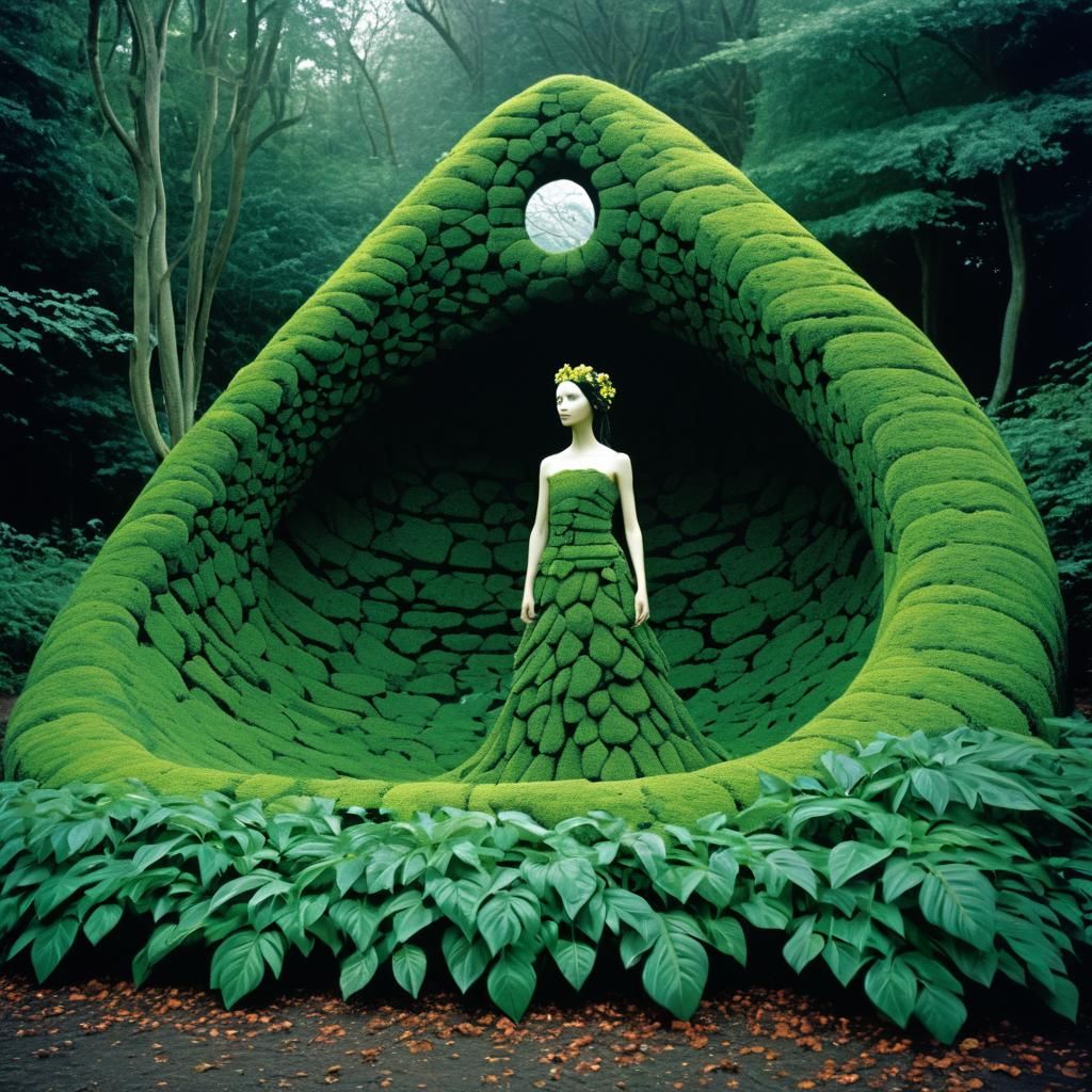 Exotic Maiden in Landscape Art