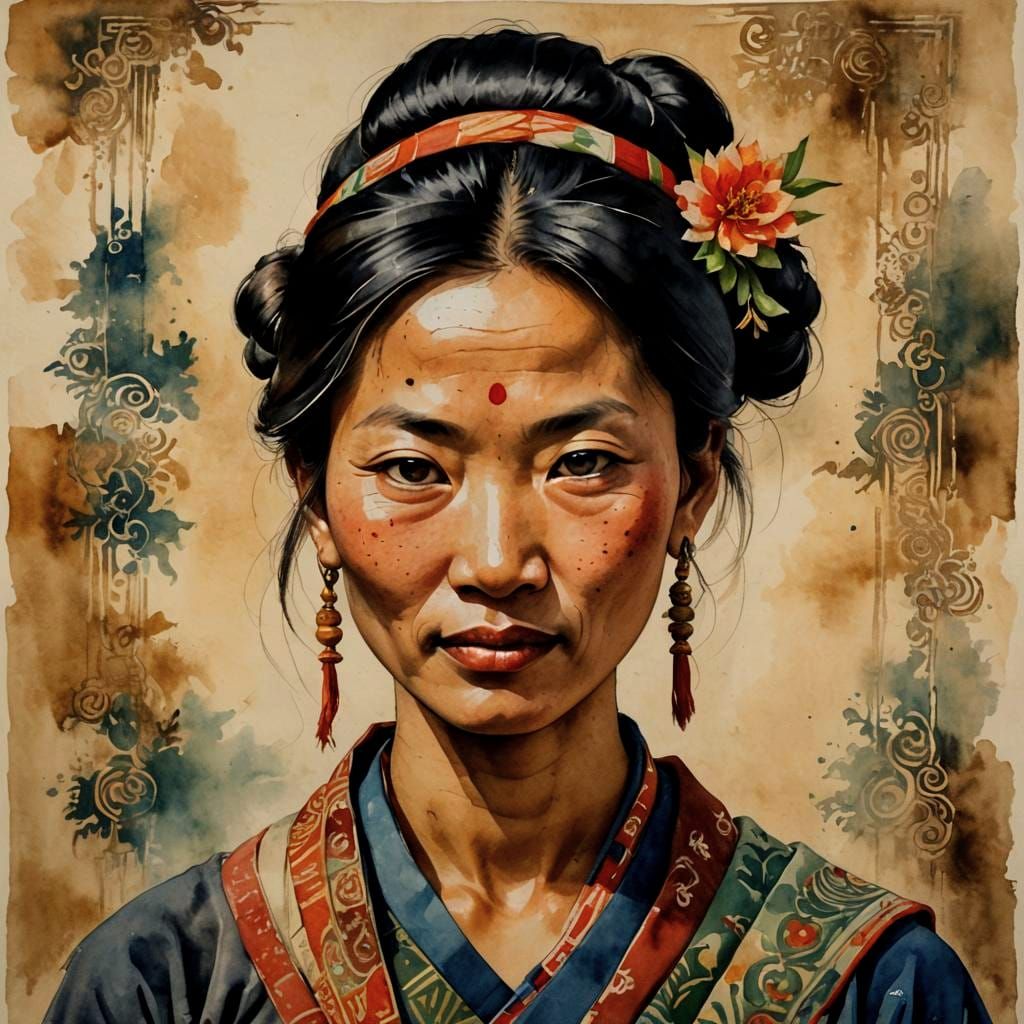 Sensual Portrait of a Lepcha Lady in a Subconscious Realm