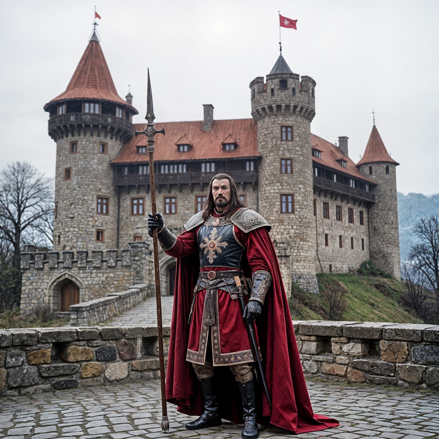 Vlad the Impaler at His Castle in Romania