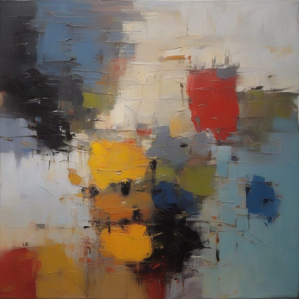 Abstract Art in Vibrant Colors and Spontaneous Lines