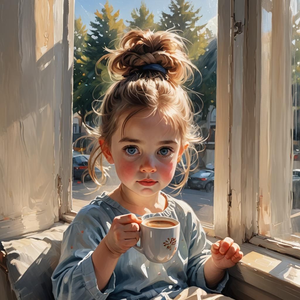 Girl with Coffee: Oil Painting in Unreal Engine
