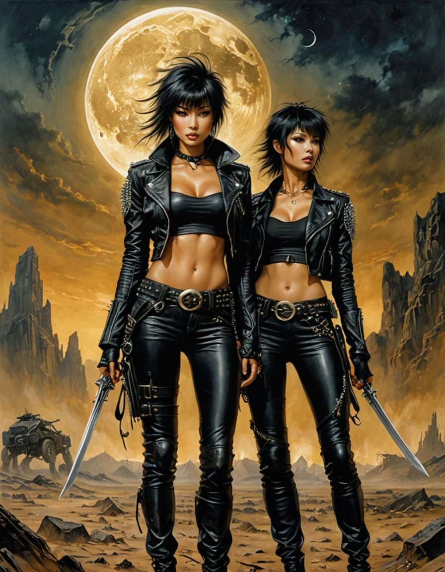 Wasteland Raiders in a Heroic Fantasy Art Style