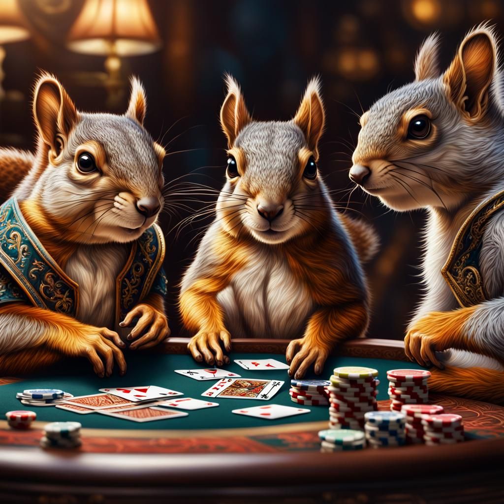 Squirrels Playing Poker
