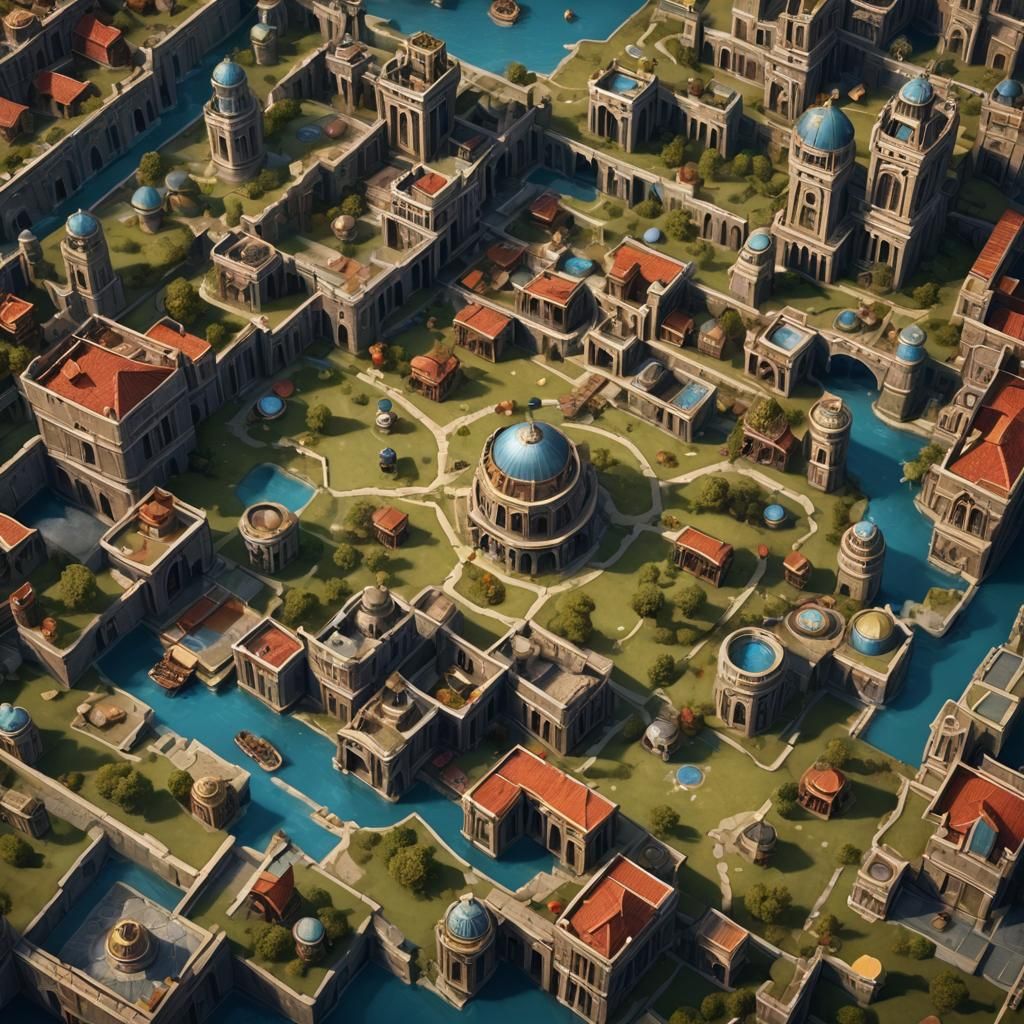 Othello Board Game: Detailed Matte Painting