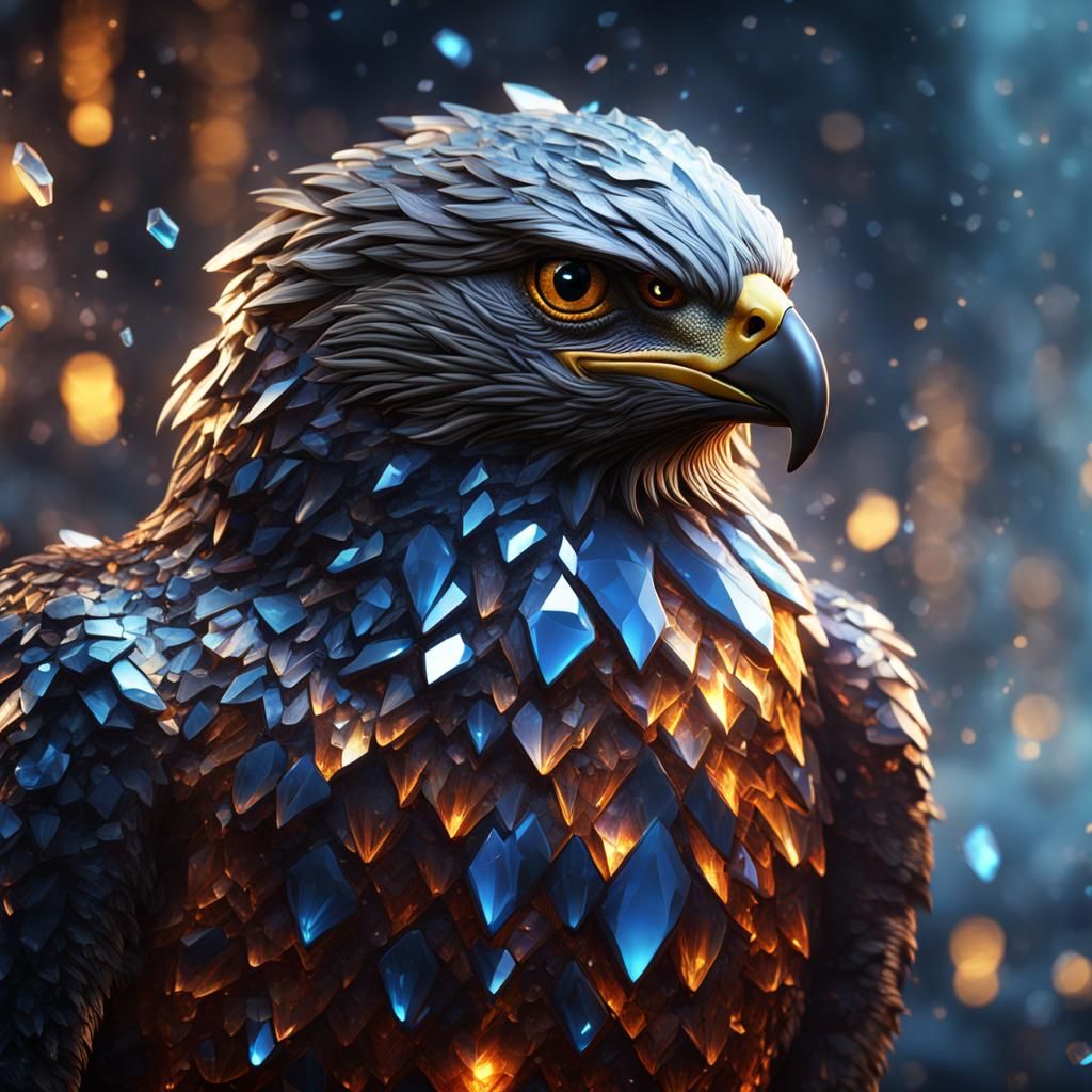 Crystalline Hawk Detailed Matte Painting