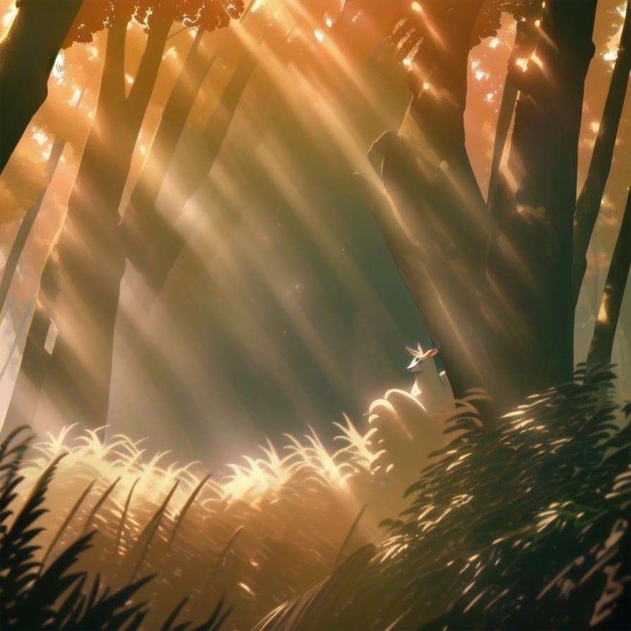 Hyper-Realistic Anime Impalas in Lush Environment