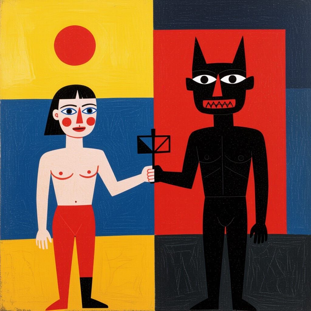 Fairytale Good Versus Evil, Rothko and Klee Style