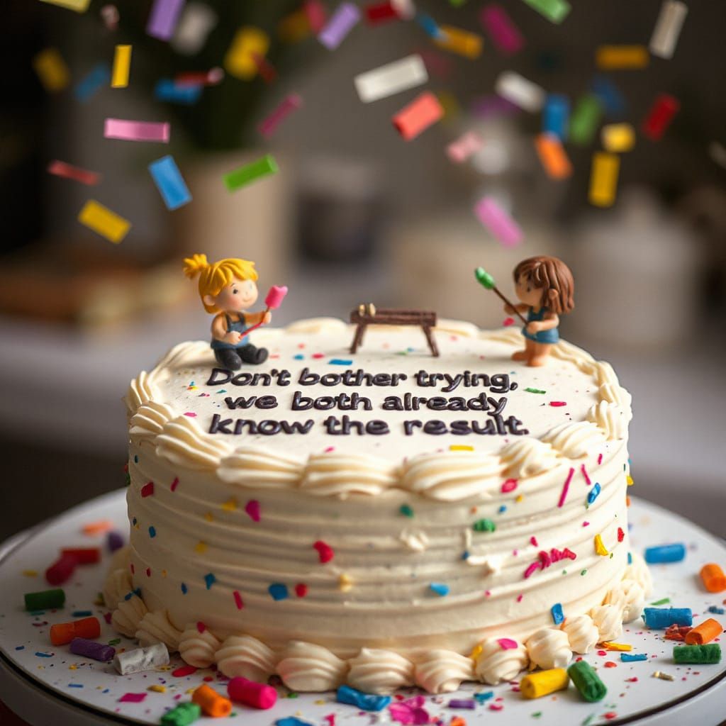 Clay Artists Decorate Cake With Sarcastic Message
