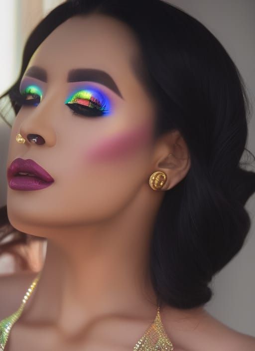 Elaborate Neon Design in Golden Hour Light