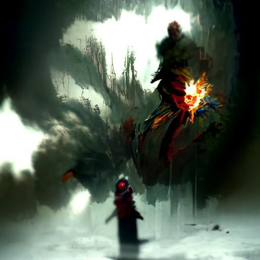 Sinister Explosion in Digital Painting Style