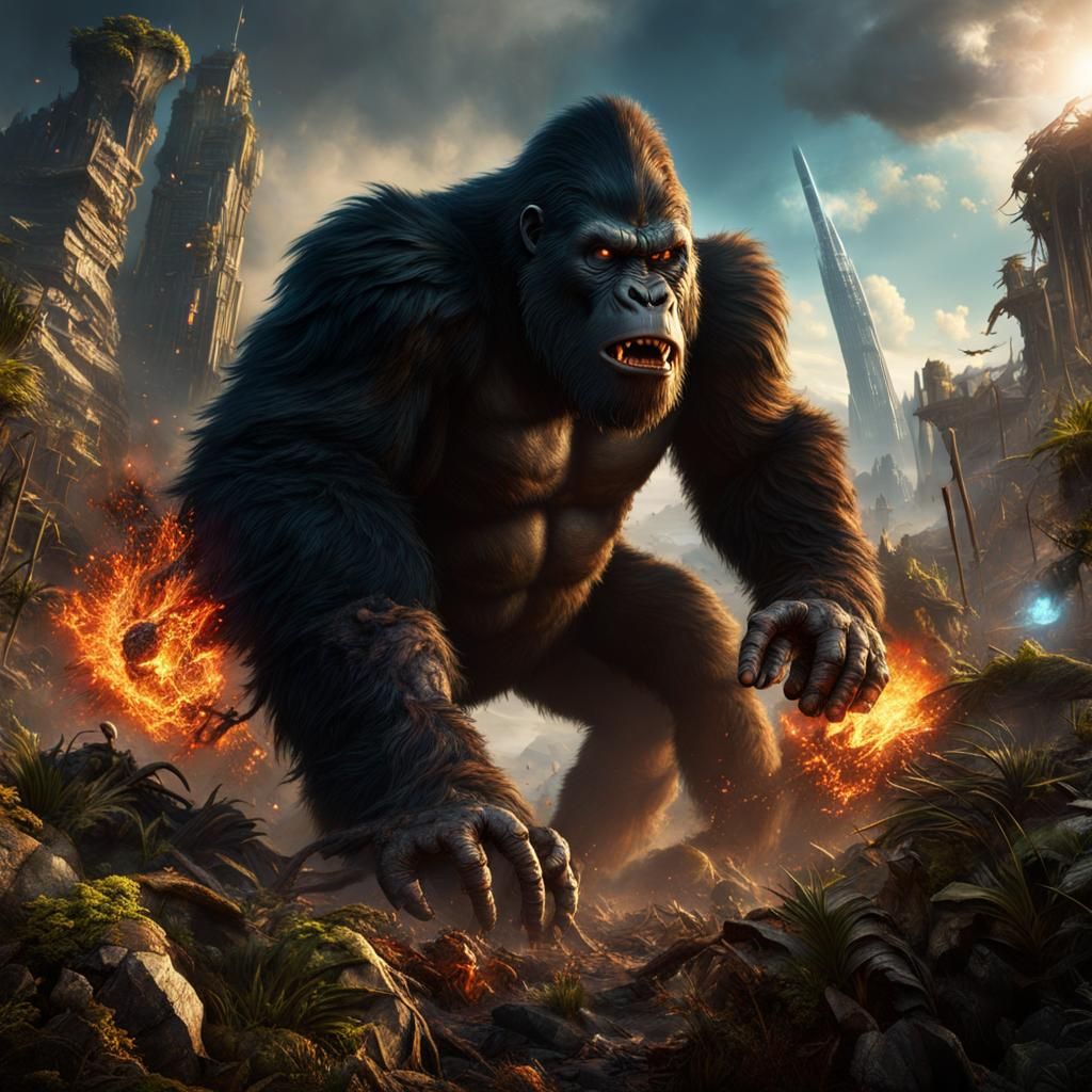 King Kong Inspired Monster Destroys City