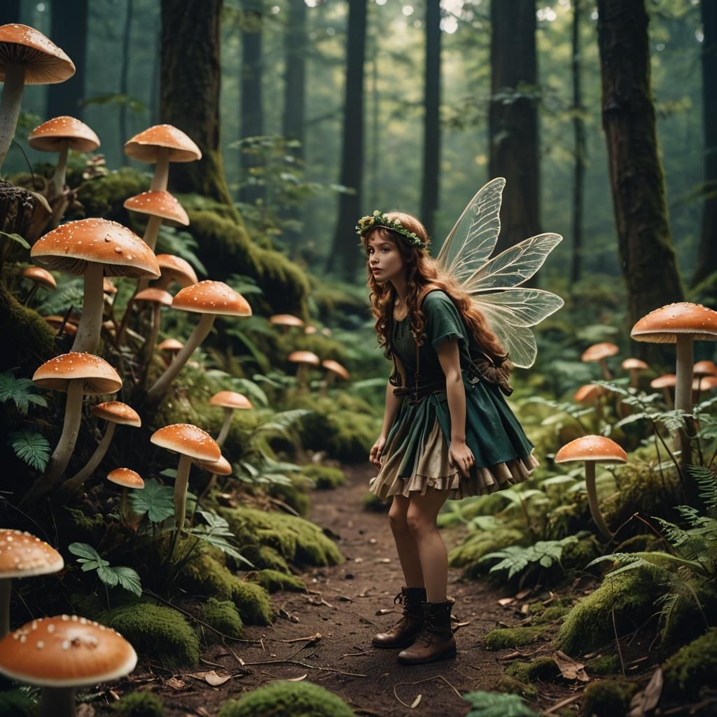 Mushroom Fairy in Cinematic Film Style