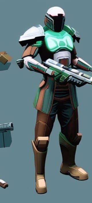 Armored Sci-Fi Soldier Concept Art in 8K