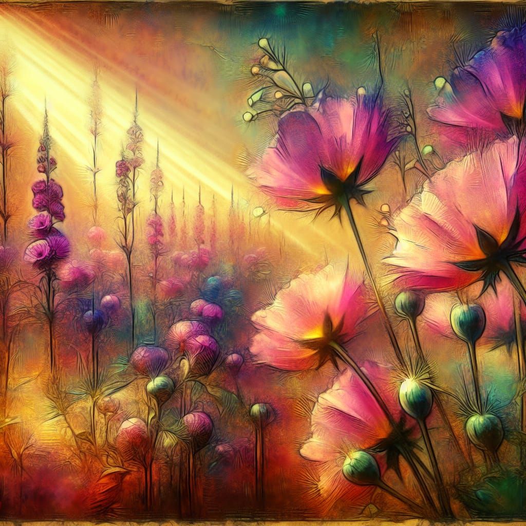 Dreamy Abstract Flowers in Victorian Style