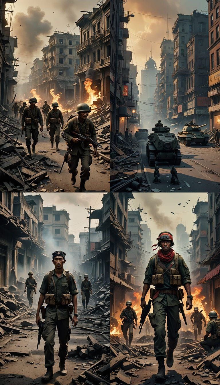 Dramatic Battle of Surabaya: Young Indonesian Fighters vs Br...