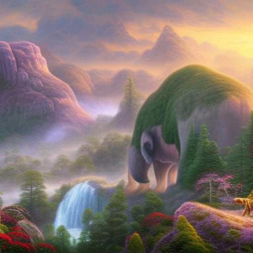 Alabama Ice Age Landscape with Megafauna in 8K