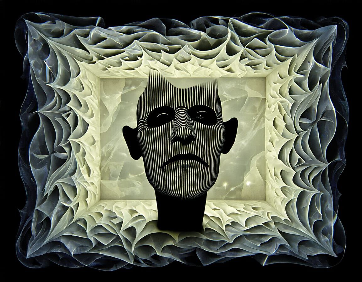 1930s film noir cabinet of dr caligari fractal opart fog bea...