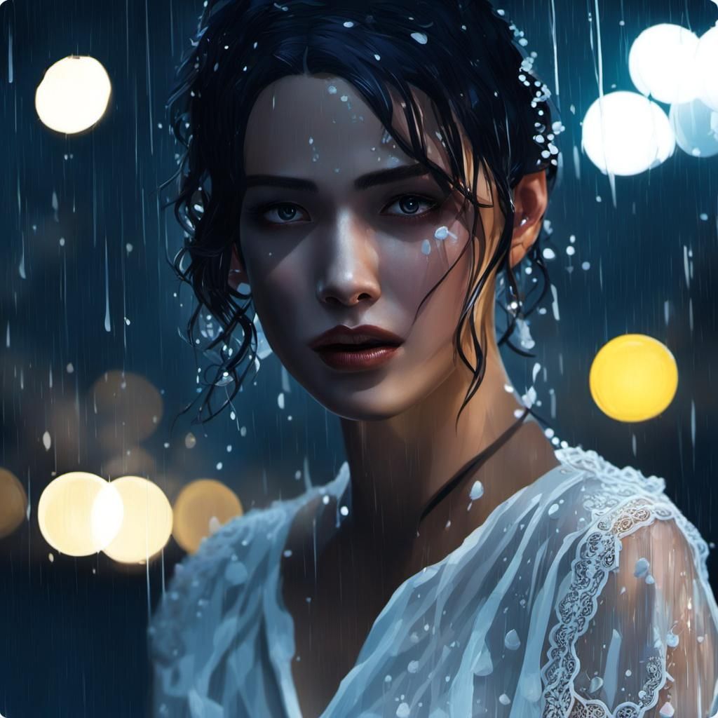 Sad Woman in Space: Charcoal Cross-Hatching