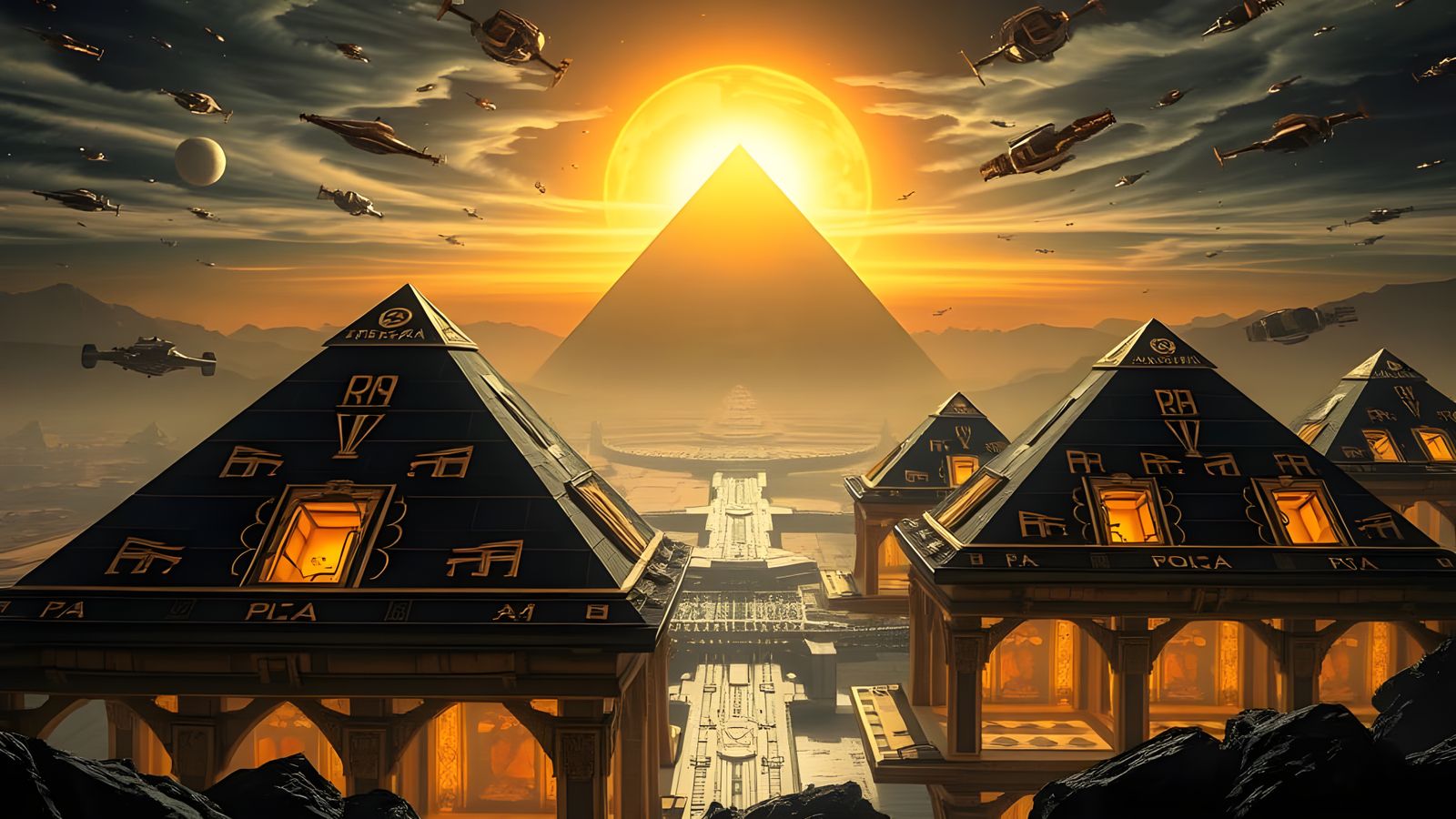 Futuristic Galactic Empire Rising: Sci-Fi Scenery