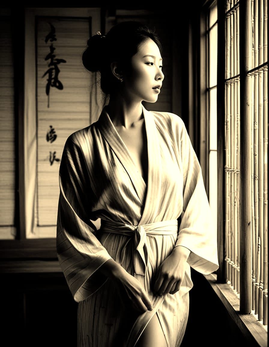 Ethereal Portrait of Asian Woman in Fine Art Style