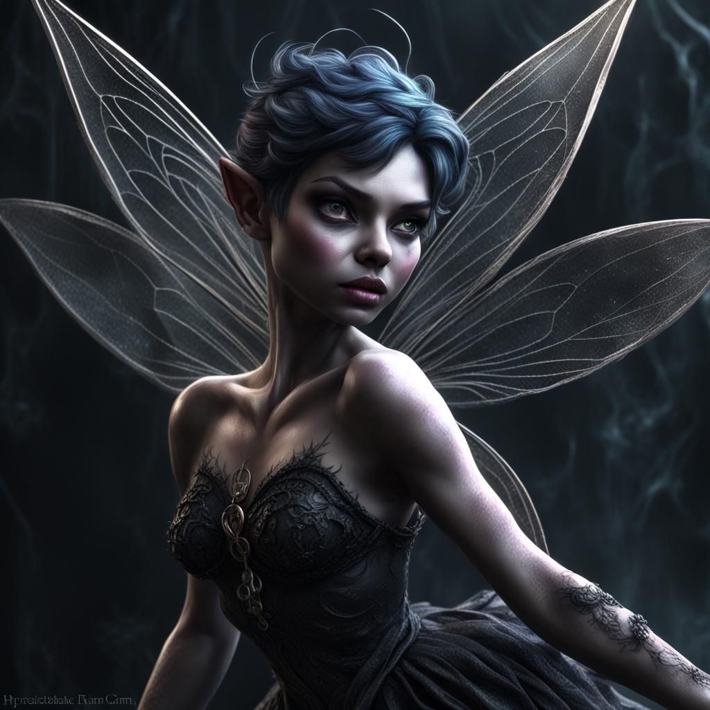 Sinister Fairy: Dark Tinkerbell Digital Illustration