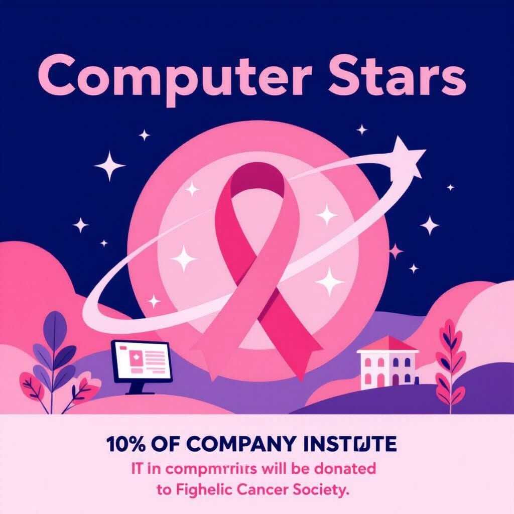 Breast Cancer Prevention Poster with Tech and Hope