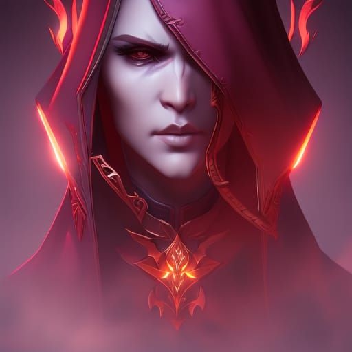 Asmodeus Cultist Portrait in Hyperdetailed Style