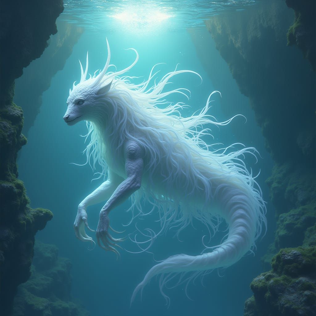 Enchanted Oceanic Guardian in Ethereal Aura