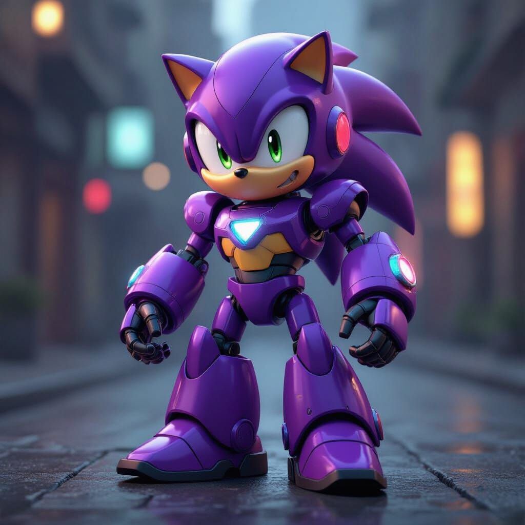 Purple Robot Inspired by Sonic the Hedgehog