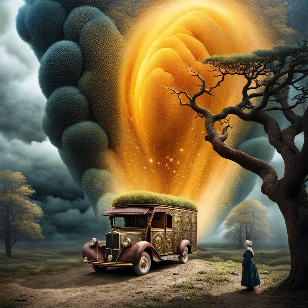 Magical Biological Prism in Dreamy Surreal Style