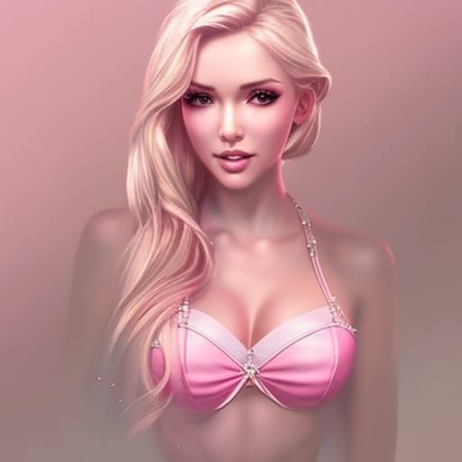 Beautiful Blonde Woman in Lingerie Portrait