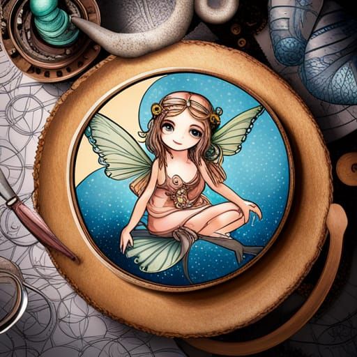 painting a cute baby fairy