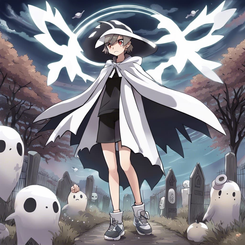 Pokémon Gym Leader in Graveyard, Anime Style