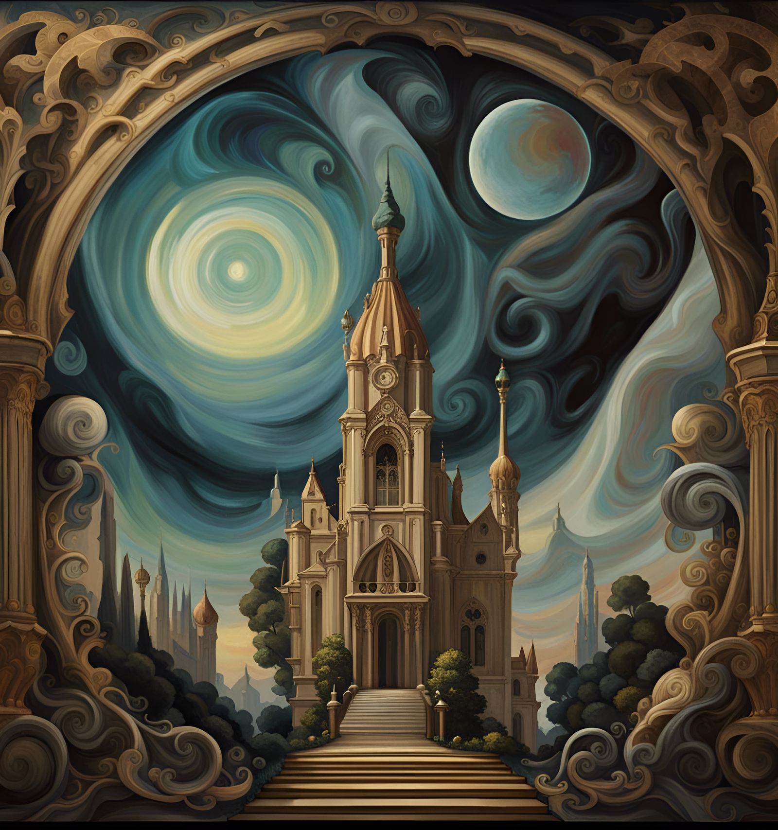 Surreal Art Deco Architecture in Renaissance Style