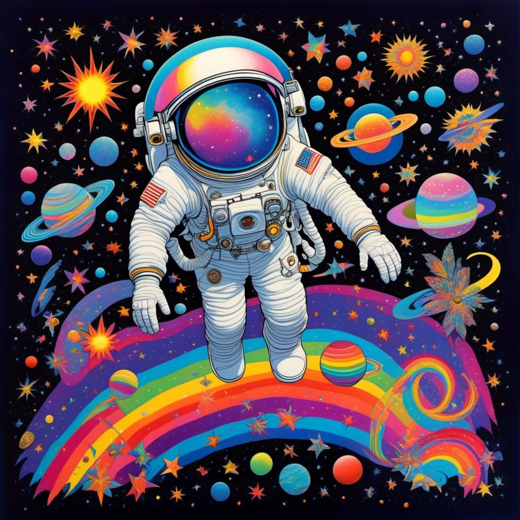 Psychedelic Astronaut in Pop Art Digital Collage