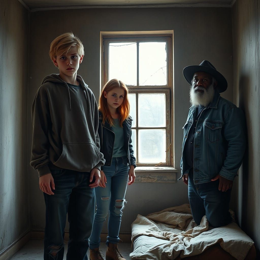 Tense Moment in Abandoned Building, Chicago's West Side