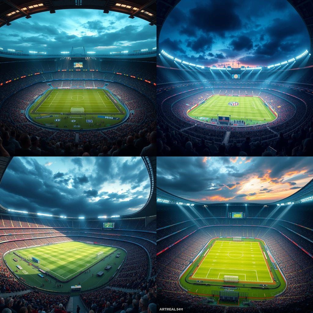 Stunning Football Stadium in Fantasy Concept Art Style