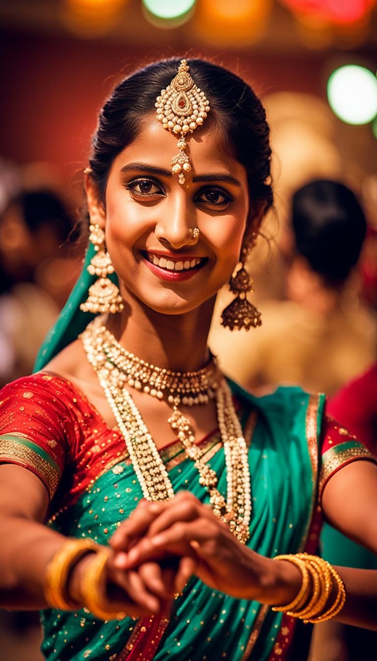 Elegant Indian Dancer Shines at Celebration