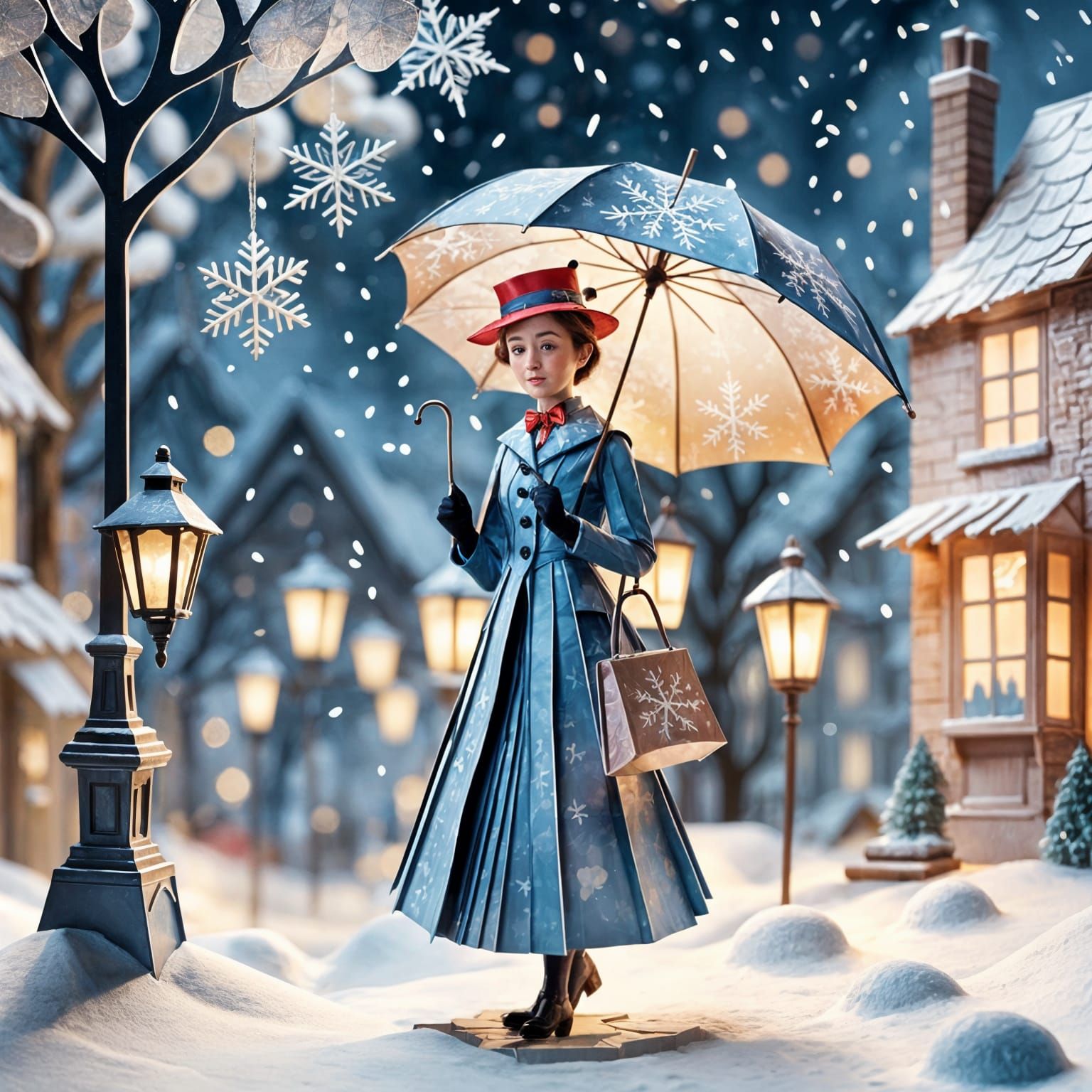 Mary Poppins Christmas Origami Papercraft