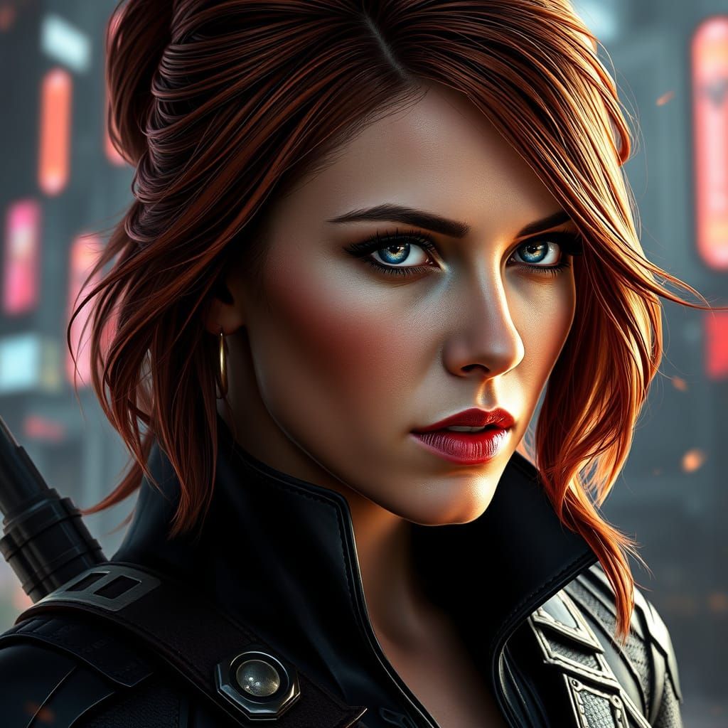 Scarlett Johansson as Black Widow in Greg Rutkowski's Dark F...