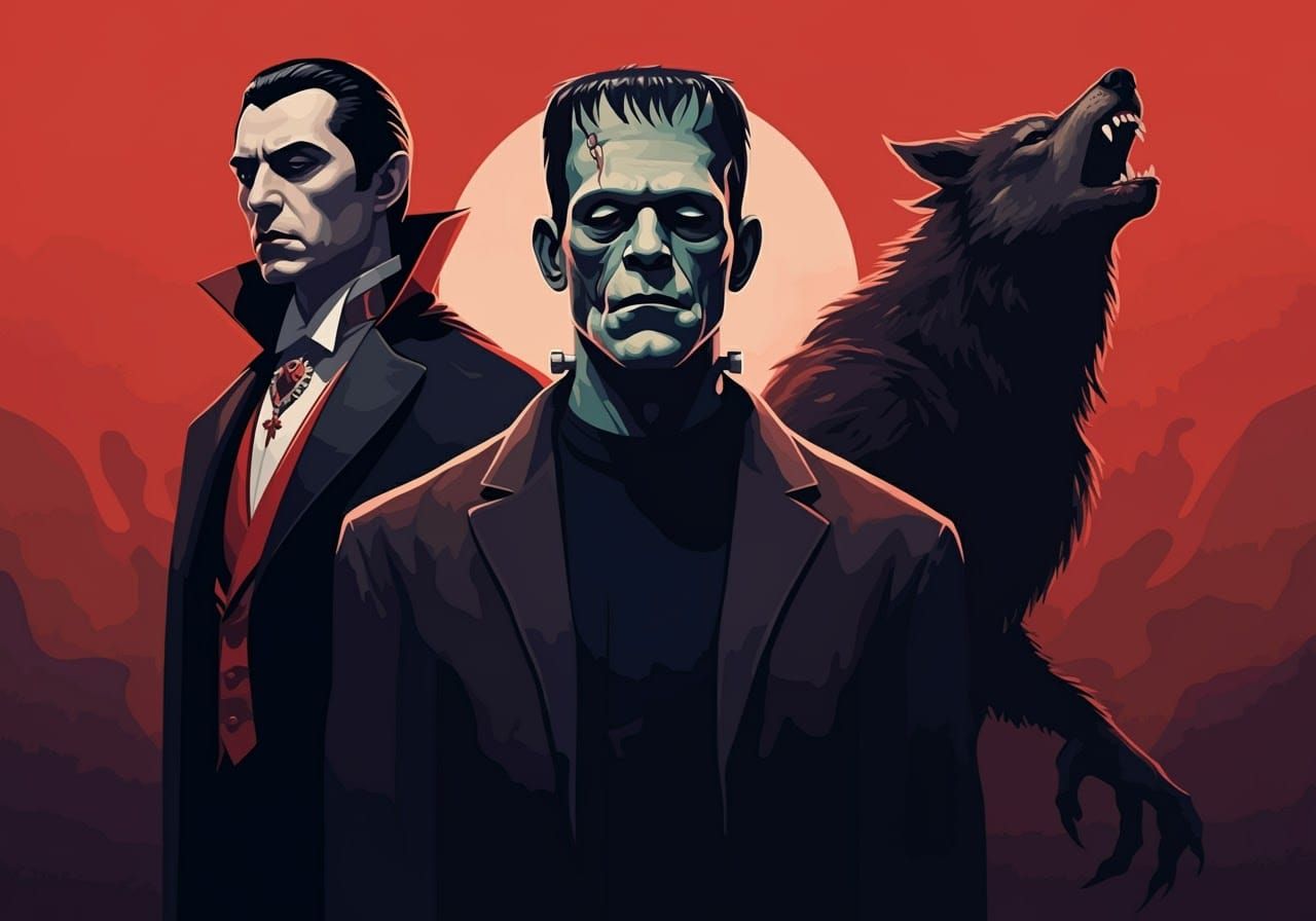 Minimalist Silhouettes of Classic Horror Monsters