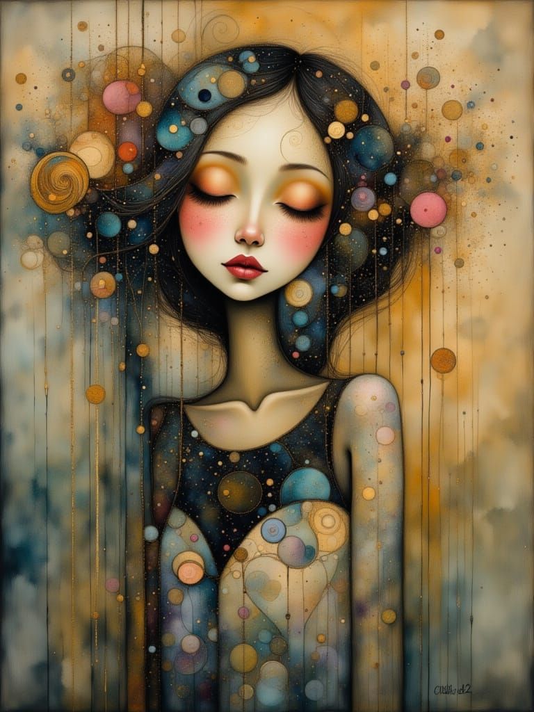 Mystical Cubist Figure in Surrealist Style