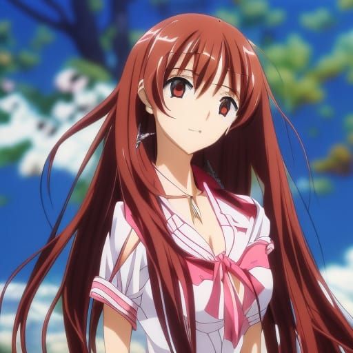 Anime Strawberry Girl Portrait in Manga Style