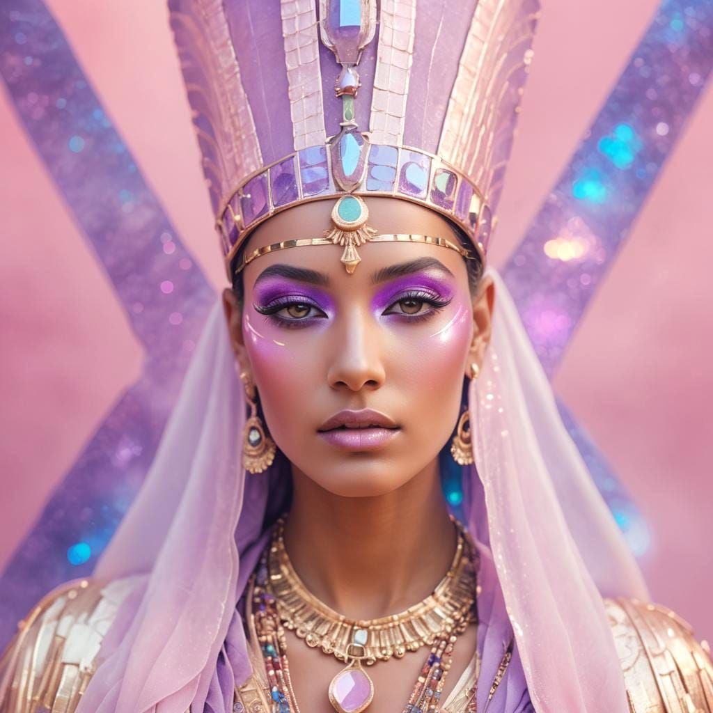 Egyptian Goddess Isis in Cosmic Violet Flame