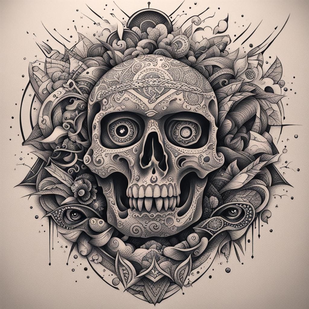 Stylized Tattoo Design Generated by AI
