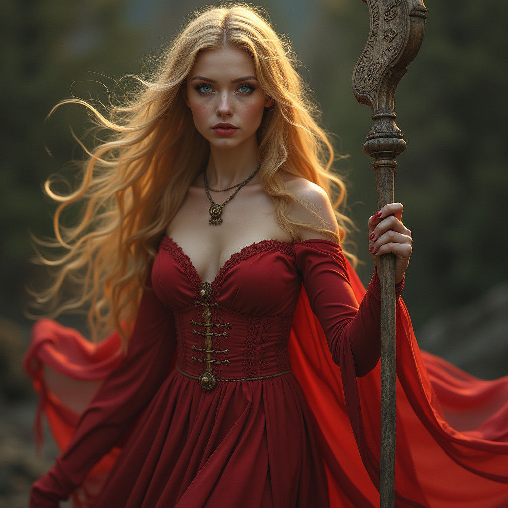 Magician Woman Portrait in Photorealistic Futurism