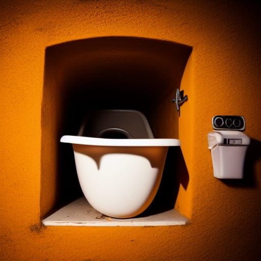 Haunted Pumpkin in Abandoned Bathroom Photo