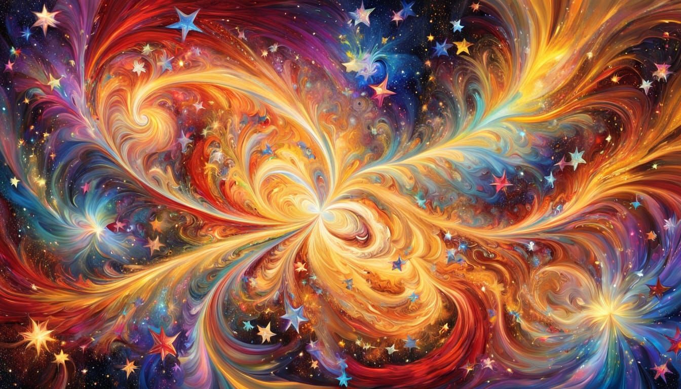 Vibrant Celestial Vortex in Iridescent Hues