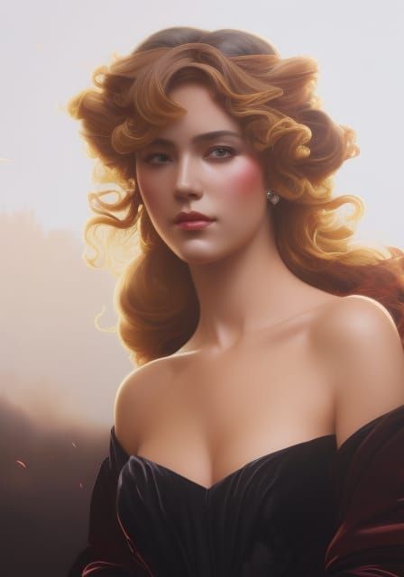 Coral Baroness Portrait in Hyperdetailed Comic Book Style