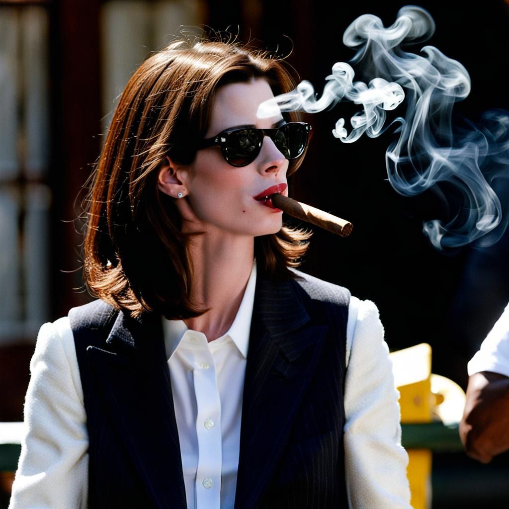 Anne Hathaway - cigar